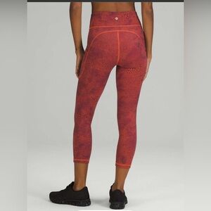 Lululemon Invigorate High-Rise Crop 23" Crackle Glaze Vintage Orange Larkspur 4